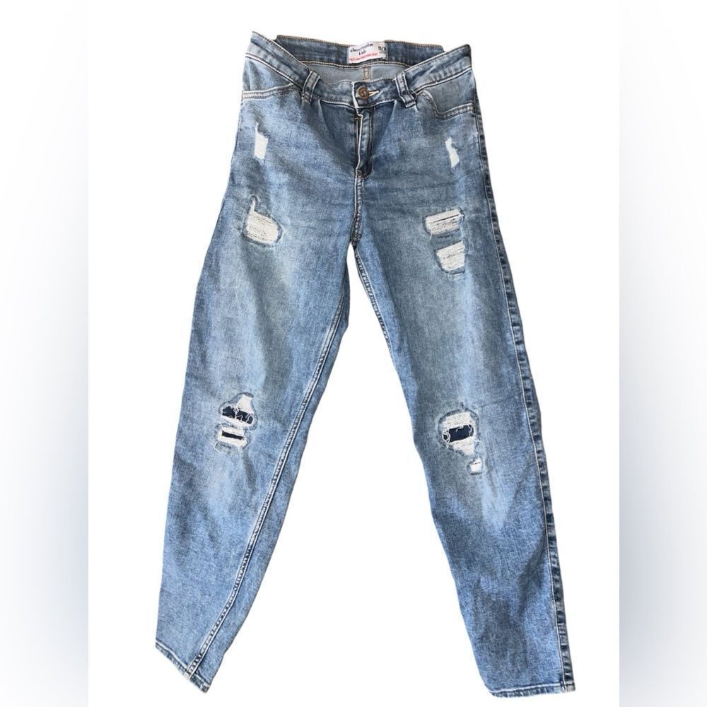 Abercrombie kids  Blue High Rise distress jeans, Like New 13/14